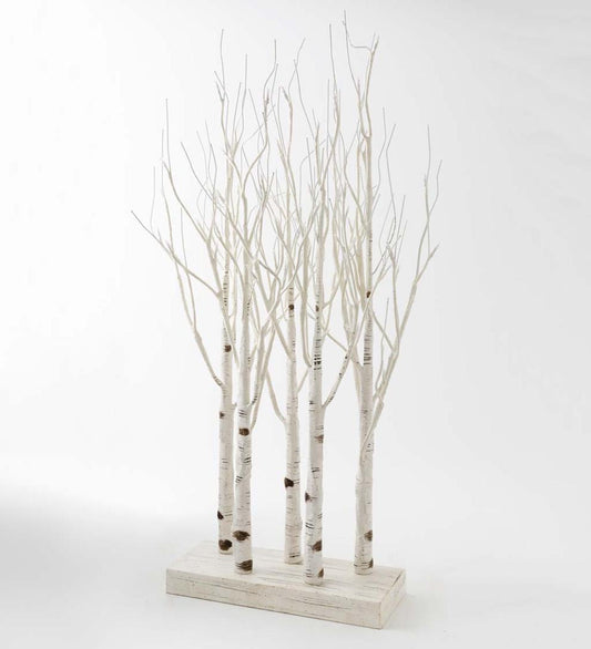 Plow & Hearth Fireplace & Mantel Décor Fireplace & Hearth Lighted Birch Line Treescape Accent