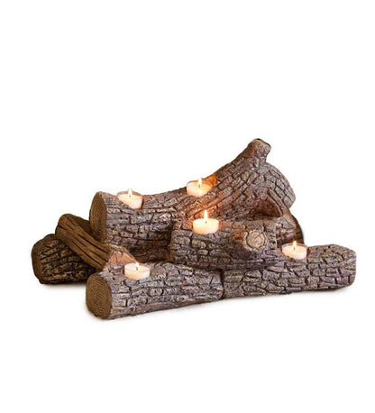 Plow & Hearth Fireplace & Mantel Décor Fireplace & Hearth Logs Hearth Candle Holder - Birch