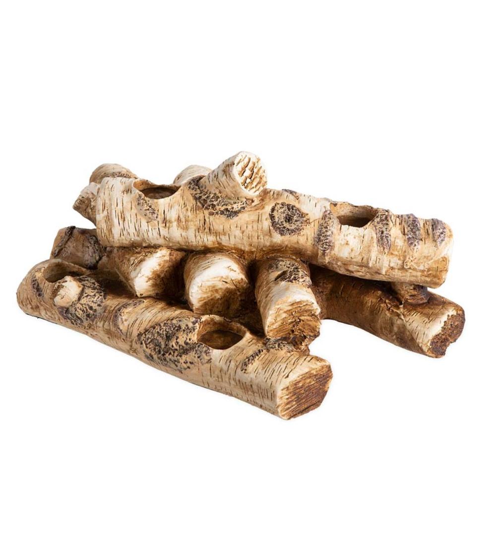 Plow & Hearth Fireplace & Mantel Décor Fireplace & Hearth Logs Hearth Candle Holder - Birch