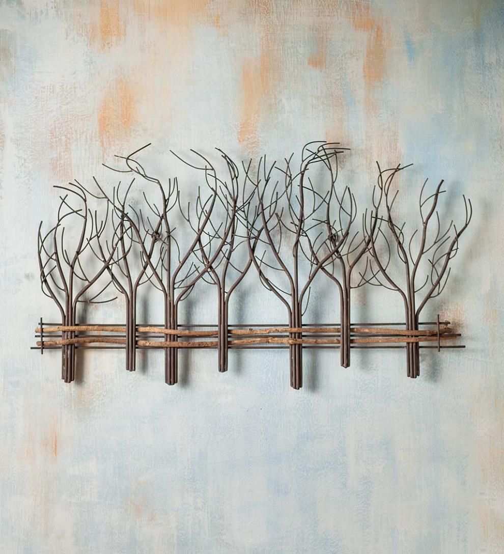 Plow & Hearth Fireplace & Mantel Décor Fireplace & Hearth Metal And Natural Vine Trees Wall Art
