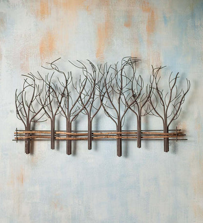 Plow & Hearth Fireplace & Mantel Décor Fireplace & Hearth Metal And Natural Vine Trees Wall Art