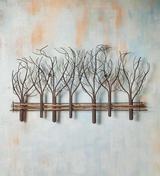 Plow & Hearth Fireplace & Mantel Décor Fireplace & Hearth Metal And Natural Vine Trees Wall Art