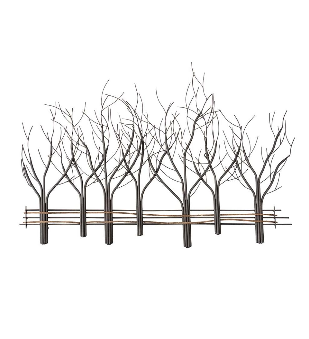 Plow & Hearth Fireplace & Mantel Décor Fireplace & Hearth Metal And Natural Vine Trees Wall Art