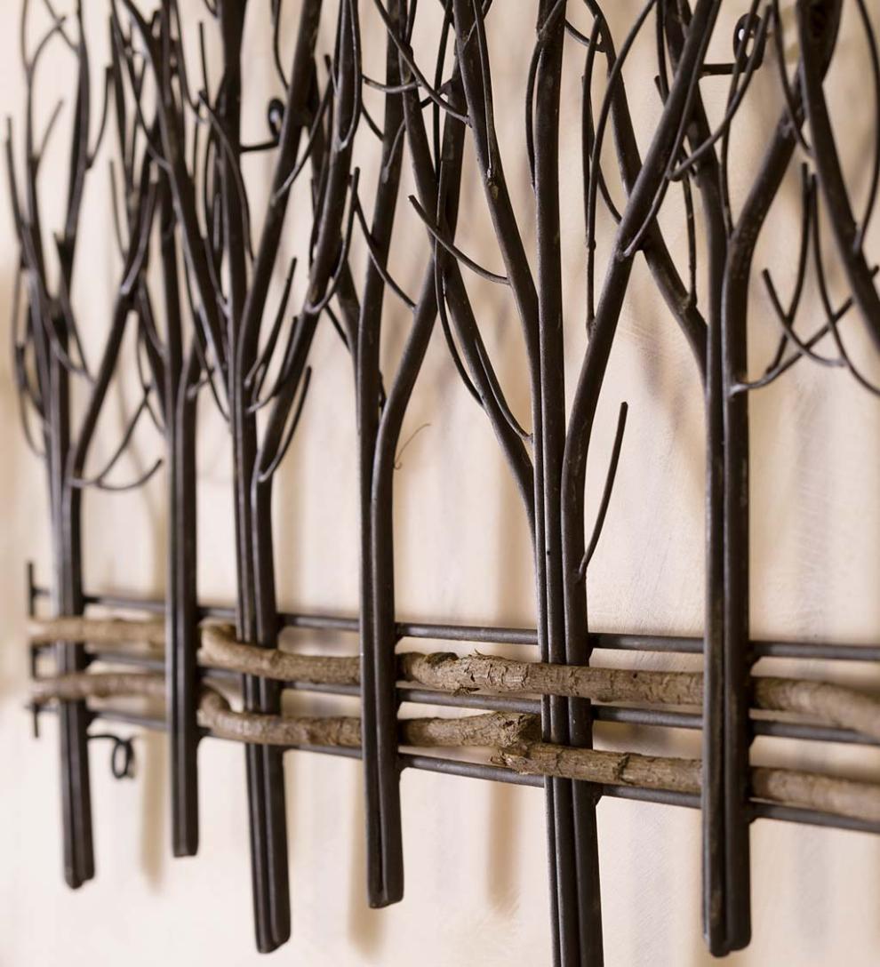 Plow & Hearth Fireplace & Mantel Décor Fireplace & Hearth Metal And Natural Vine Trees Wall Art