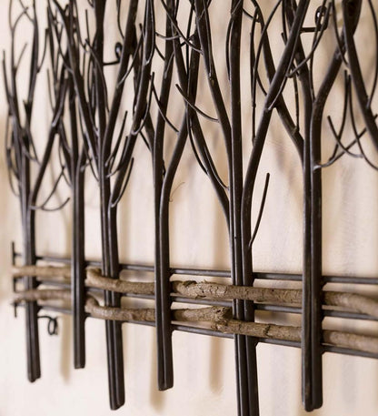 Plow & Hearth Fireplace & Mantel Décor Fireplace & Hearth Metal And Natural Vine Trees Wall Art