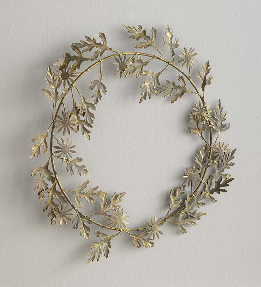 Plow & Hearth Fireplace & Mantel Décor Fireplace & Hearth Metal Floral And Foliage Wreath With Antique Bronze Finish