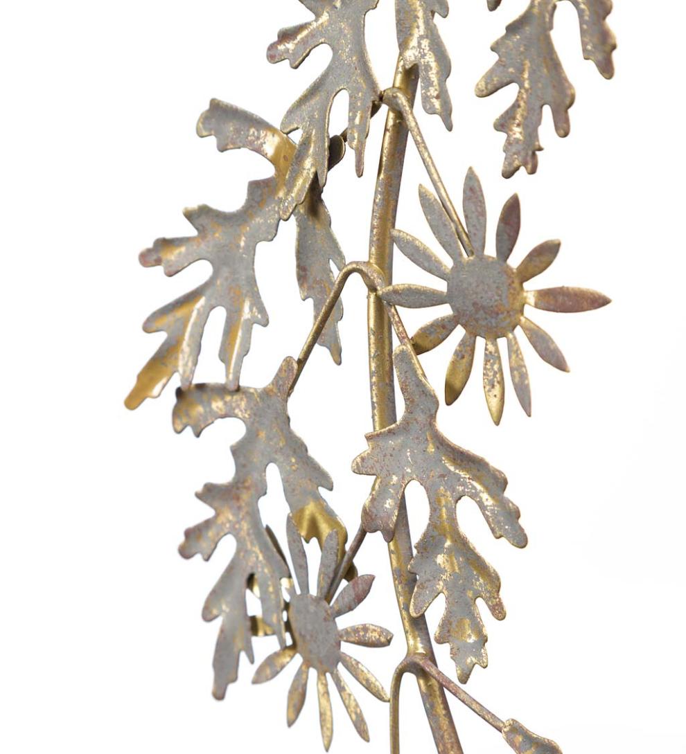 Plow & Hearth Fireplace & Mantel Décor Fireplace & Hearth Metal Floral And Foliage Wreath With Antique Bronze Finish