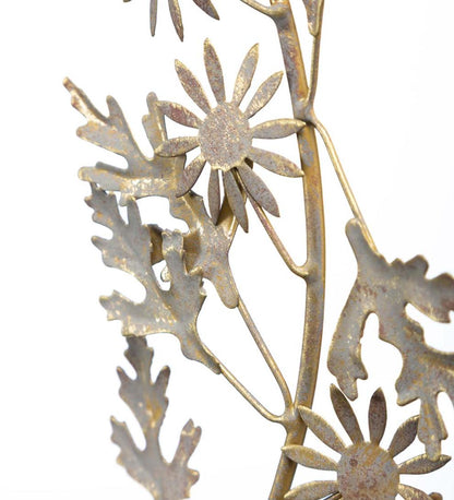 Plow & Hearth Fireplace & Mantel Décor Fireplace & Hearth Metal Floral And Foliage Wreath With Antique Bronze Finish