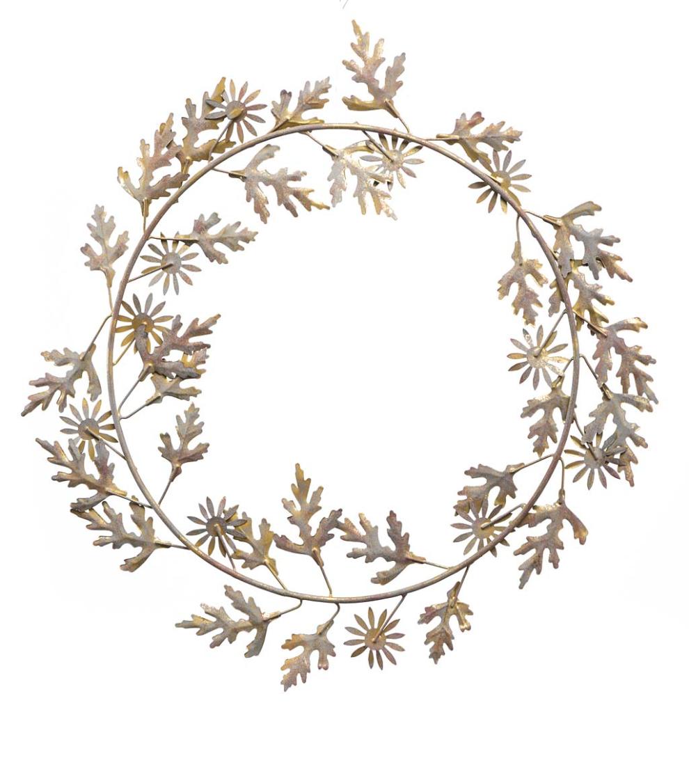 Plow & Hearth Fireplace & Mantel Décor Fireplace & Hearth Metal Floral And Foliage Wreath With Antique Bronze Finish