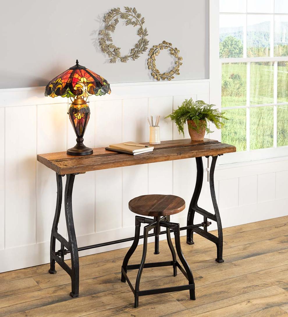 Plow & Hearth Fireplace & Mantel Décor Fireplace & Hearth Metal Floral And Foliage Wreath With Golden Finish