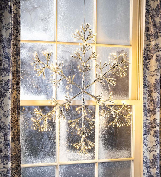 Plow & Hearth Fireplace & Mantel Décor Fireplace & Hearth Oversized Electric Lighted Snowflake Holiday Decoration