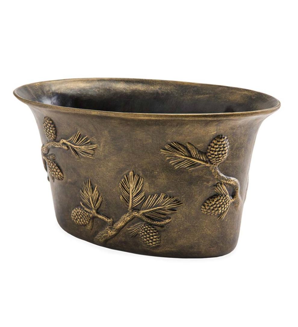Plow & Hearth Fireplace & Mantel Décor Fireplace & Hearth Pine Cone Cast Aluminum Wood Storage Containers