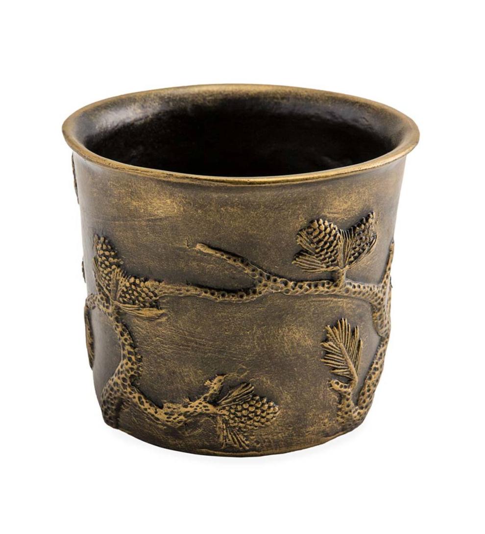 Plow & Hearth Fireplace & Mantel Décor Fireplace & Hearth Pine Cone Cast Aluminum Wood Storage Containers