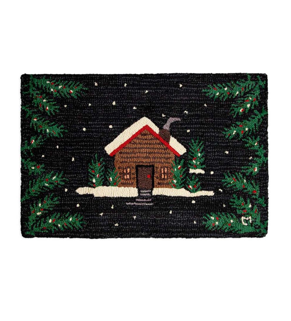 Plow & Hearth Fireplace & Mantel Décor Fireplace & Hearth Pinewoods Hand-Hooked Wool Rug