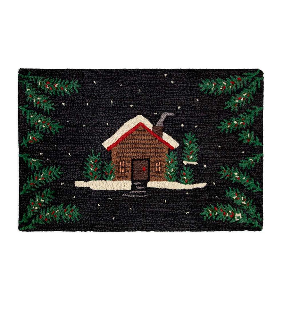 Plow & Hearth Fireplace & Mantel Décor Fireplace & Hearth Pinewoods Hand-Hooked Wool Rug