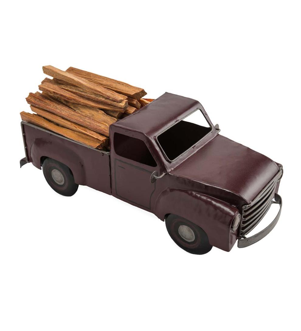Plow & Hearth Fireplace & Mantel Décor Fireplace & Hearth Red Metal Pickup Truck With 5 Lbs. Fatwood