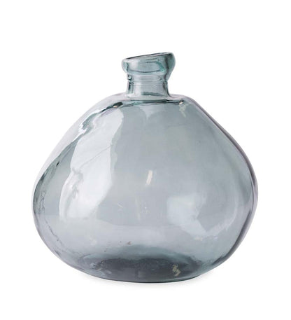 Plow & Hearth Fireplace & Mantel Décor Fireplace & Hearth Smoky Blue Recycled Glass Balloon Vase