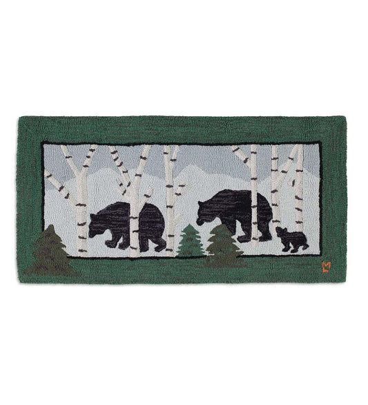 Plow & Hearth Fireplace & Mantel Décor Fireplace & Hearth Three Bears Hand-Hooked Wool Hearth Rug