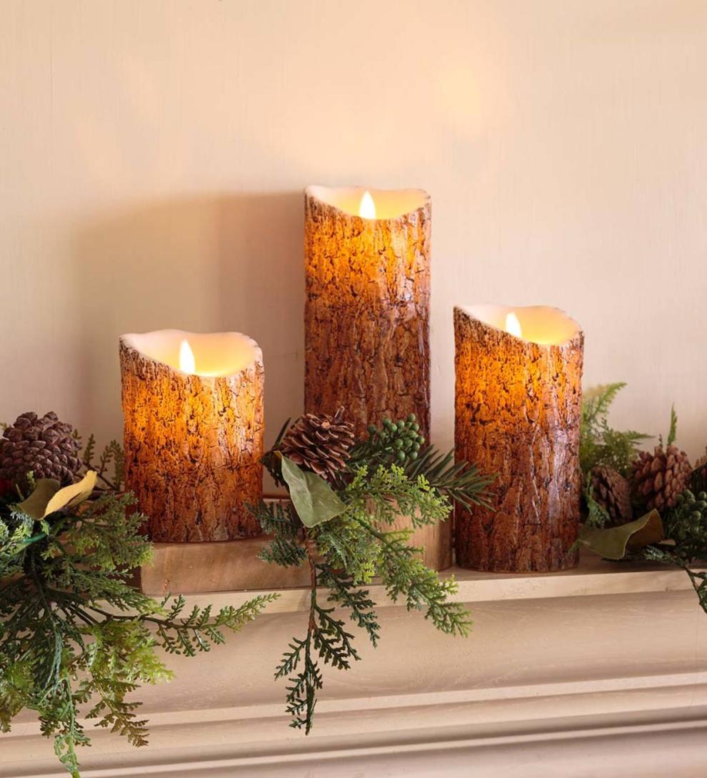 Plow & Hearth Fireplace & Mantel Décor Fireplace & Hearth Woodland Flameless Led Candles With Timer, Set Of 3