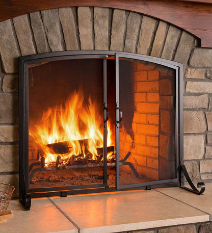Plow & Hearth Fireplace Screens With Doors Fireplace & Hearth Arched Top Flat Guard Fireplace Screen With Doors