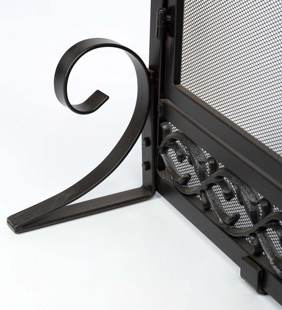 Plow & Hearth Fireplace Screens With Doors Fireplace & Hearth Cast Iron Scrollwork Fire Screen With Doors