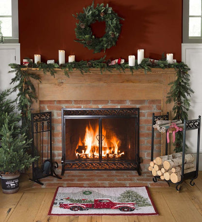 Plow & Hearth Fireplace Screens With Doors Fireplace & Hearth Cast Iron Scrollwork Fire Screen With Doors