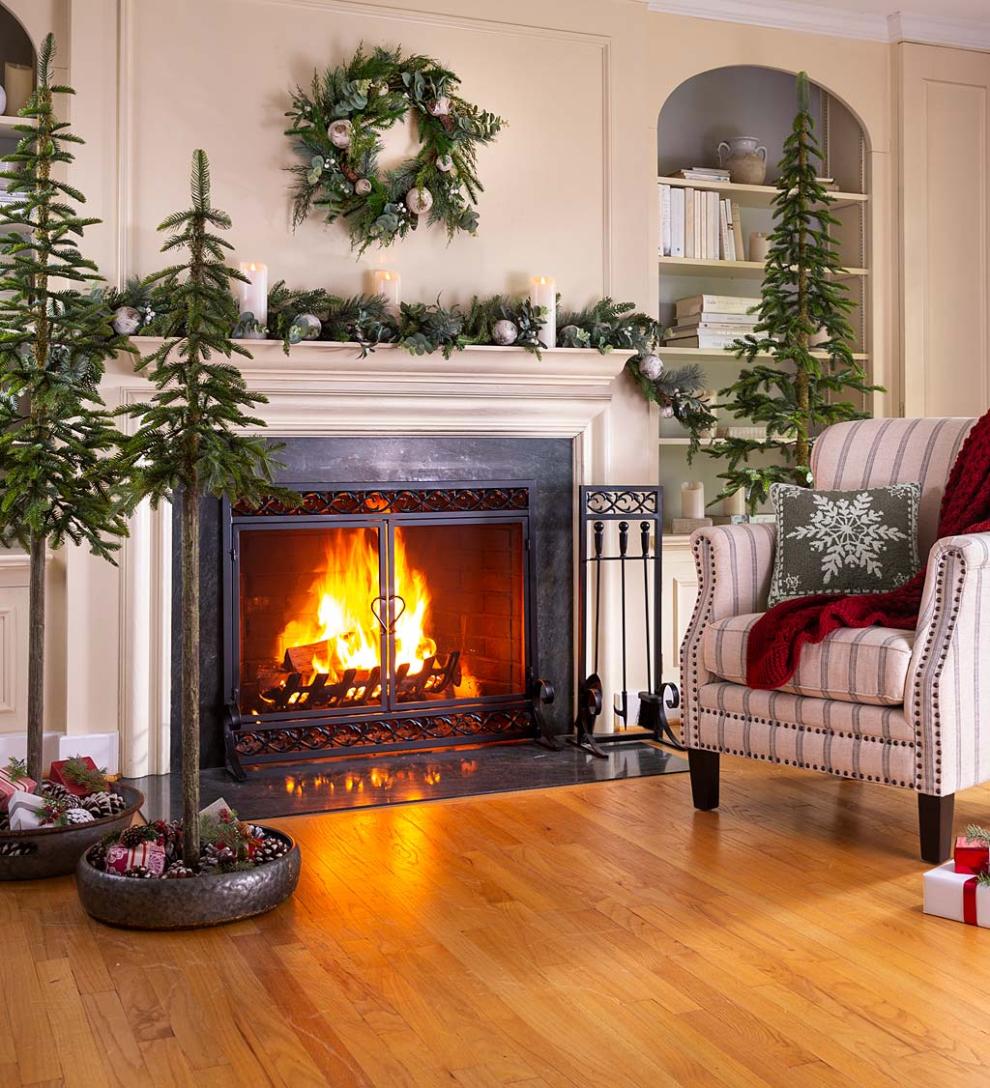 Plow & Hearth Fireplace Screens With Doors Fireplace & Hearth Cast Iron Scrollwork Fire Screen With Doors