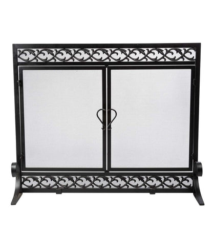Plow & Hearth Fireplace Screens With Doors Fireplace & Hearth Cast Iron Scrollwork Fire Screen With Doors
