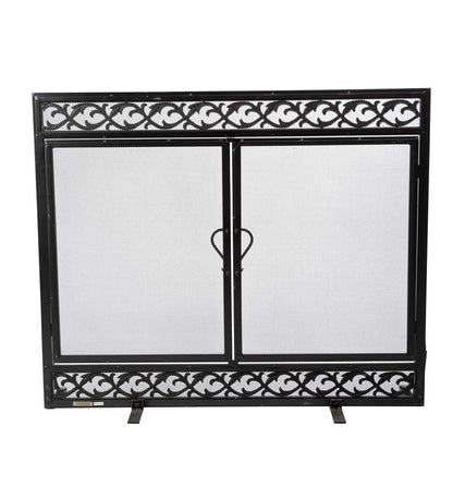 Plow & Hearth Fireplace Screens With Doors Fireplace & Hearth Cast Iron Scrollwork Fire Screen With Doors