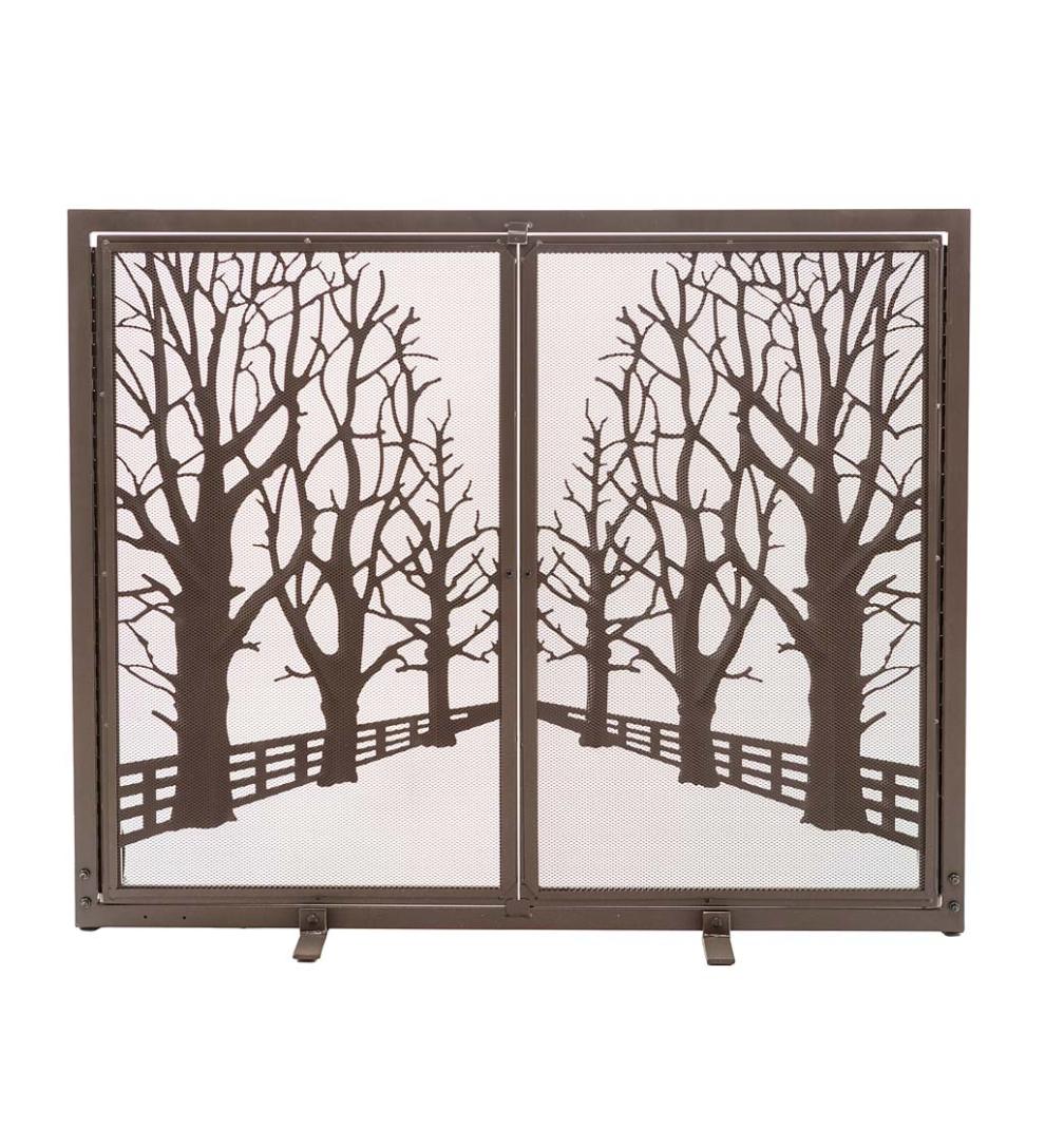 Plow & Hearth Fireplace Screens With Doors Fireplace & Hearth Country Road Tree Line Fireplace Screen With Doors