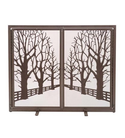 Plow & Hearth Fireplace Screens With Doors Fireplace & Hearth Country Road Tree Line Fireplace Screen With Doors