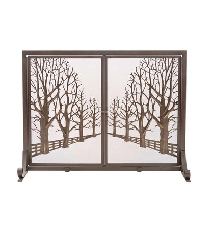 Plow & Hearth Fireplace Screens With Doors Fireplace & Hearth Country Road Tree Line Fireplace Screen With Doors