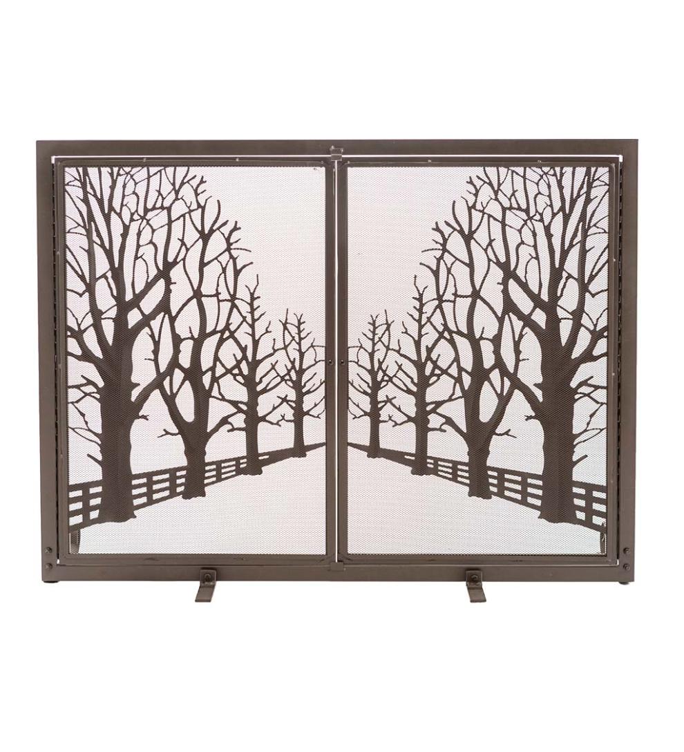 Plow & Hearth Fireplace Screens With Doors Fireplace & Hearth Country Road Tree Line Fireplace Screen With Doors