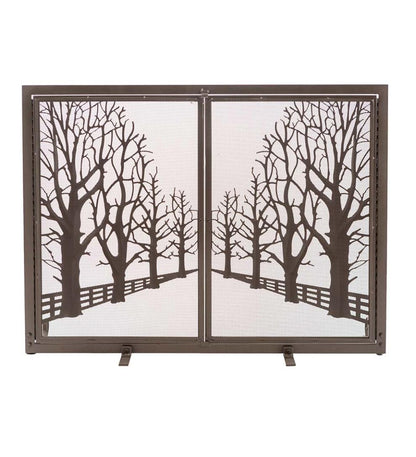 Plow & Hearth Fireplace Screens With Doors Fireplace & Hearth Country Road Tree Line Fireplace Screen With Doors