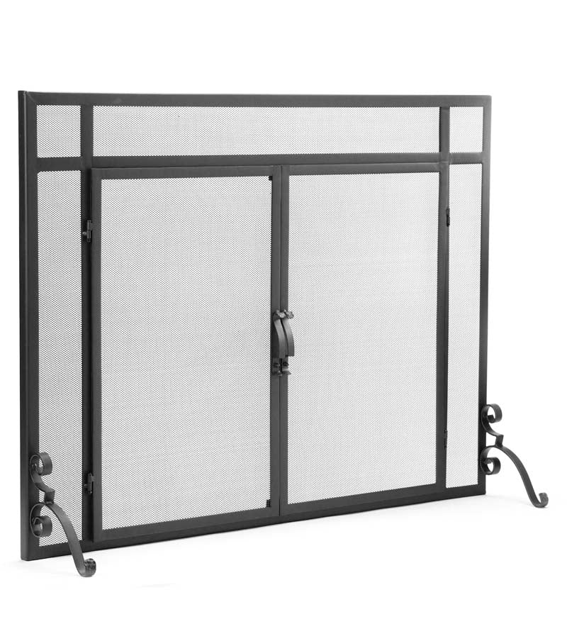 Plow & Hearth Fireplace Screens With Doors Fireplace & Hearth Flat Guard Fire Screens With Doors In Solid Steel