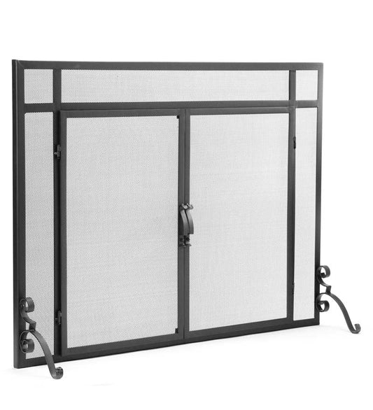 Plow & Hearth Fireplace Screens With Doors Fireplace & Hearth Flat Guard Fire Screens With Doors In Solid Steel