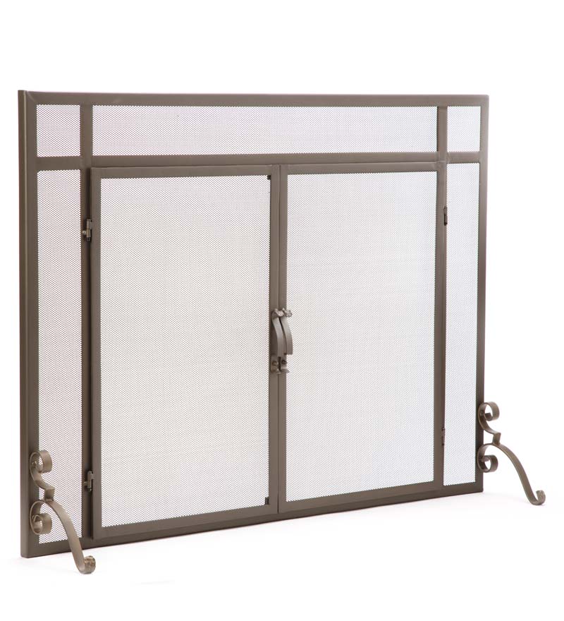 Plow & Hearth Fireplace Screens With Doors Fireplace & Hearth Flat Guard Fire Screens With Doors In Solid Steel