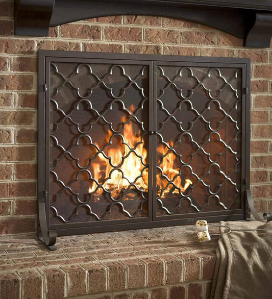 Plow & Hearth Fireplace Screens With Doors Fireplace & Hearth Geometric Fireplace Screen With Two Doors
