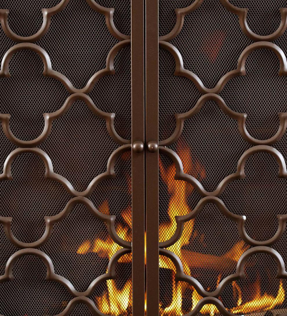 Plow & Hearth Fireplace Screens With Doors Fireplace & Hearth Geometric Fireplace Screen With Two Doors