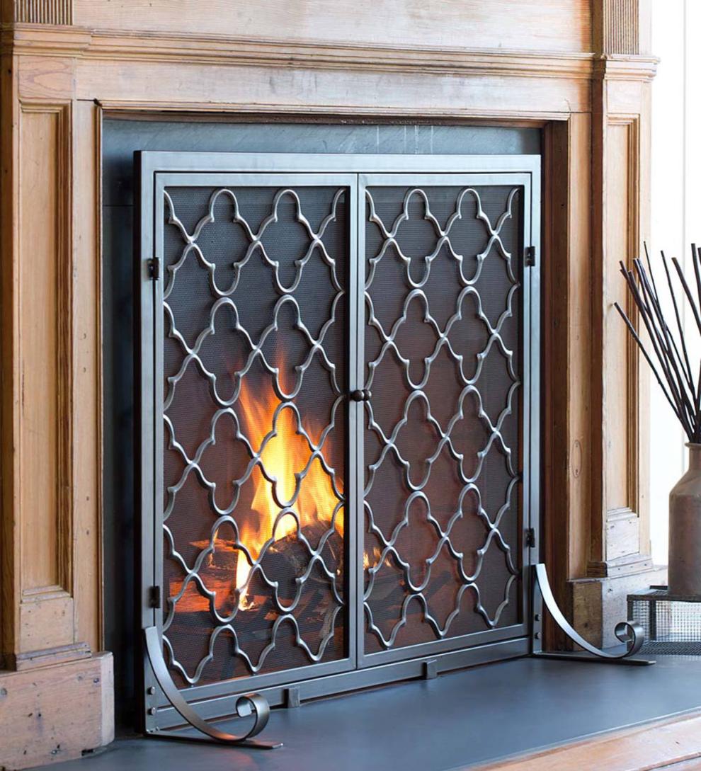 Plow & Hearth Fireplace Screens With Doors Fireplace & Hearth Geometric Fireplace Screen With Two Doors