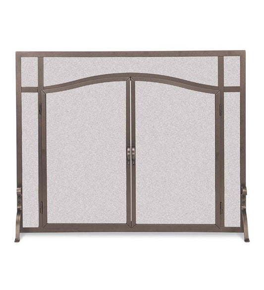 Plow & Hearth Fireplace Screens With Doors Fireplace & Hearth Large Custom Flat Guard With Arched Doors - Black