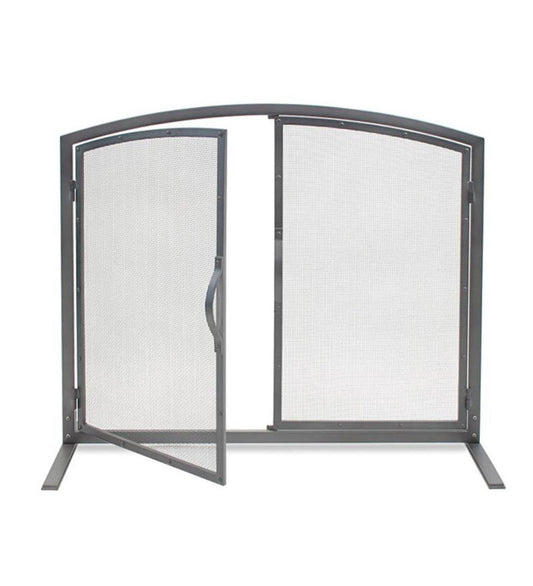 Plow & Hearth Fireplace Screens With Doors Fireplace & Hearth Shadow Iron Door Fireplace Screen In Natural Iron Finish - Iron