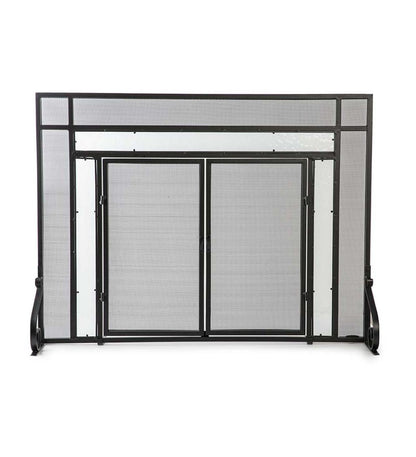 Plow & Hearth Fireplace Screens With Doors Fireplace & Hearth Steel Fire Screen With Two Doors And Tempered Glass Accents
