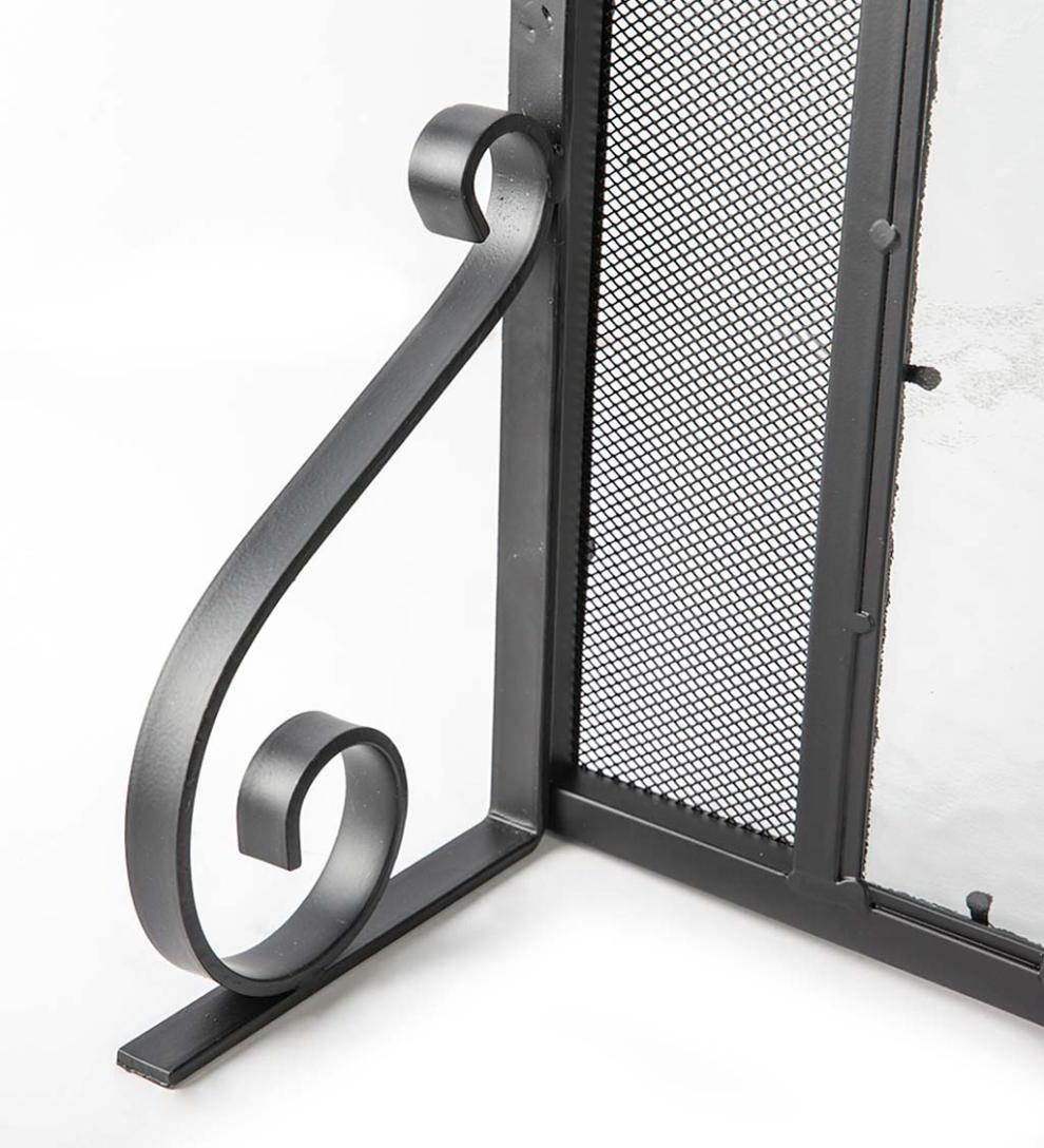 Plow & Hearth Fireplace Screens With Doors Fireplace & Hearth Steel Fire Screen With Two Doors And Tempered Glass Accents