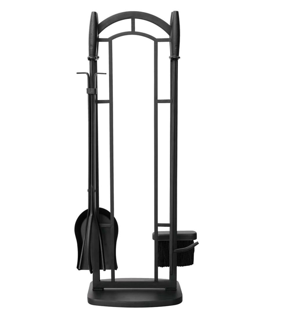 Plow & Hearth Fireplace Tool Sets Fireplace & Hearth 5-Piece Arched Fireplace Rods Tool Set - Black