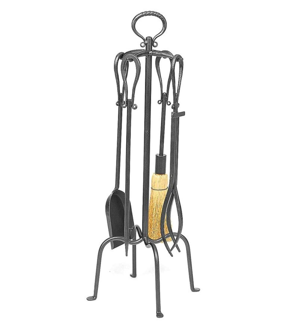 Plow & Hearth Fireplace Tool Sets Fireplace & Hearth 5-Piece Fireplace Tool Set With Loop Handles - Graphite