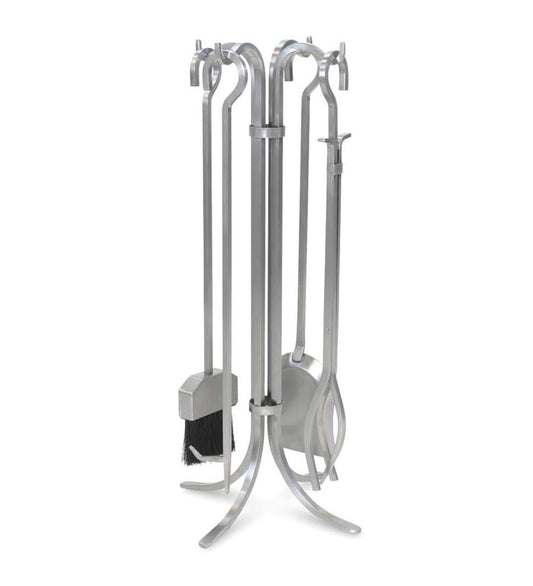 Plow & Hearth Fireplace Tool Sets Fireplace & Hearth 5-Piece Stainless Steel Newport Fireplace Tool Set - Stainless Steel