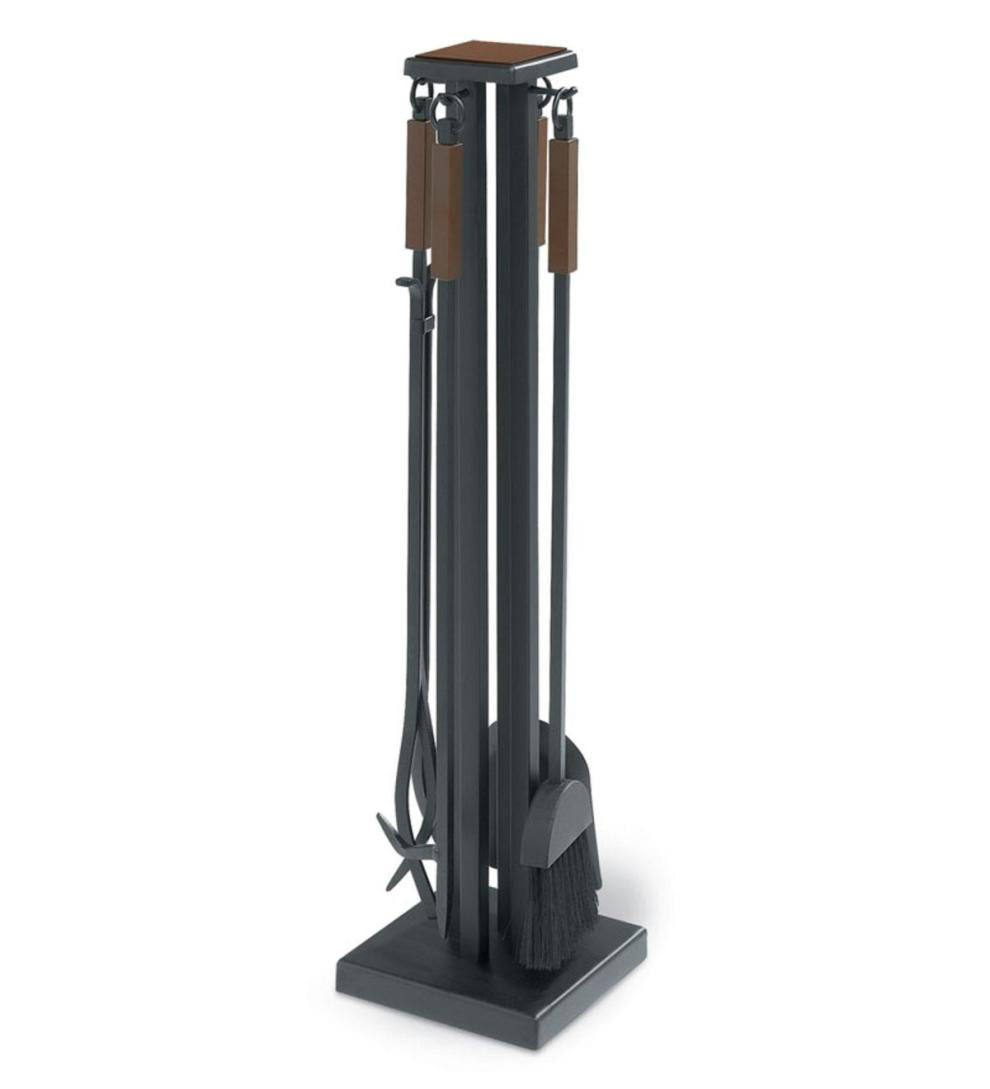 Plow & Hearth Fireplace Tool Sets Fireplace & Hearth Forged Iron Arts & Crafts Fireplace Tool Set - Bronze