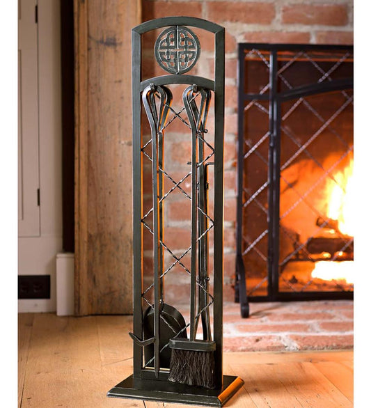 Plow & Hearth Fireplace Tool Sets Fireplace & Hearth Four-Piece Celtic Knot Hearth Tools Set