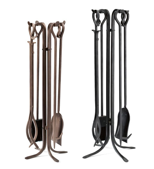 Plow & Hearth Fireplace Tool Sets Fireplace & Hearth Hand-Forged Iron Fireplace Tool Sets